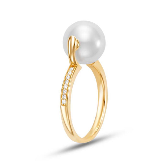 Mastoloni 9.5-10MM Spinning Pearl Ring in 14K Yellow Gold