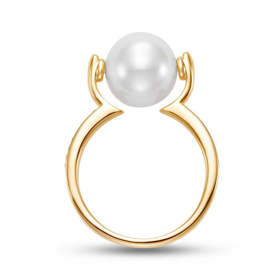 Mastoloni 9.5-10MM Spinning Pearl Ring in 14K Yellow Gold