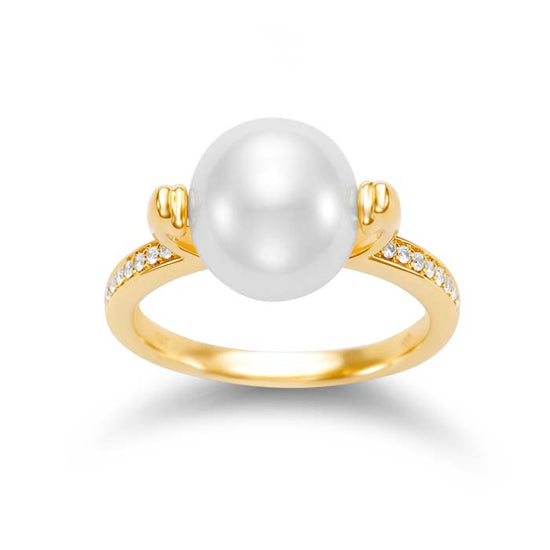 Mastoloni 9.5-10MM Spinning Pearl Ring in 14K Yellow Gold