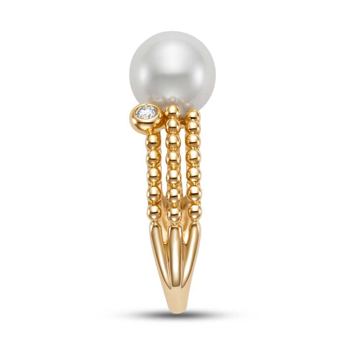 Mastoloni Pearl 3-Row Beaded Ring in 14K Yellow Gold