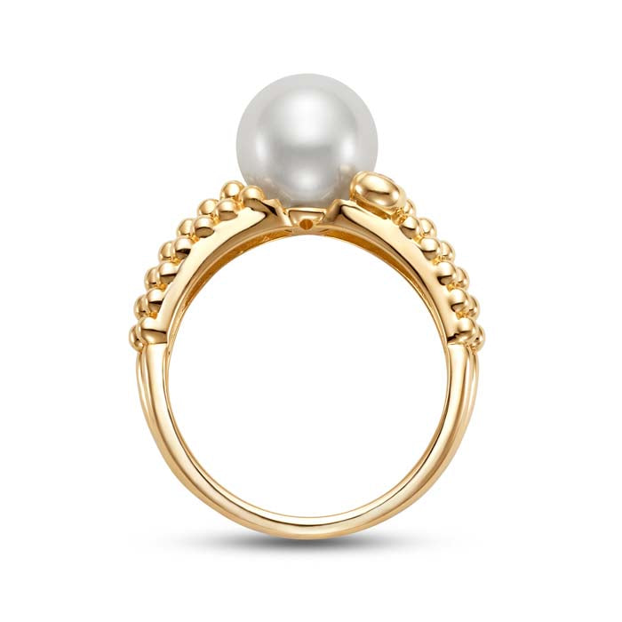 Mastoloni Pearl 3-Row Beaded Ring in 14K Yellow Gold