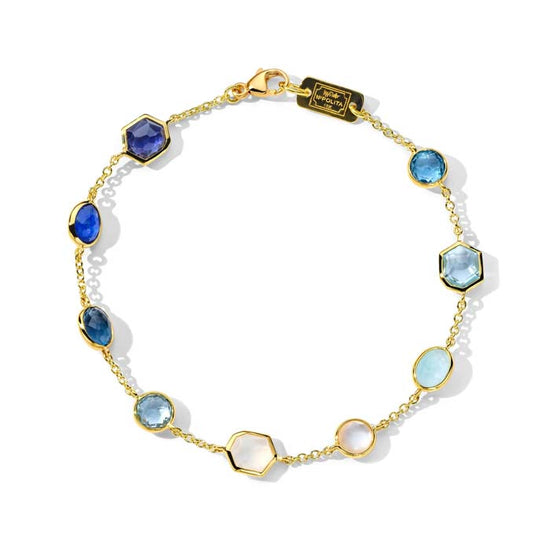 Ippolita 9-Stone Rock Candy Bracelet "Mare" in 18K Yellow Gold