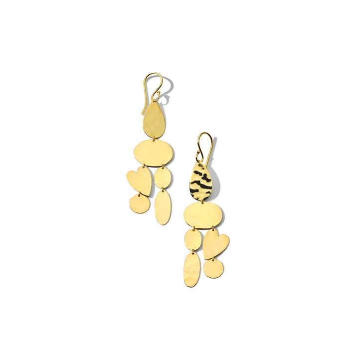 Ippolita Crinkle Chandelier Heart Earrings in 18K Yellow Gold