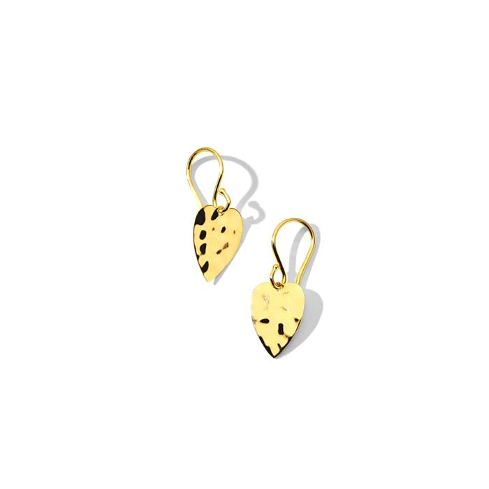 Ippolita Mini Heart Crinkle Drop Earrings in 18K Yellow Gold