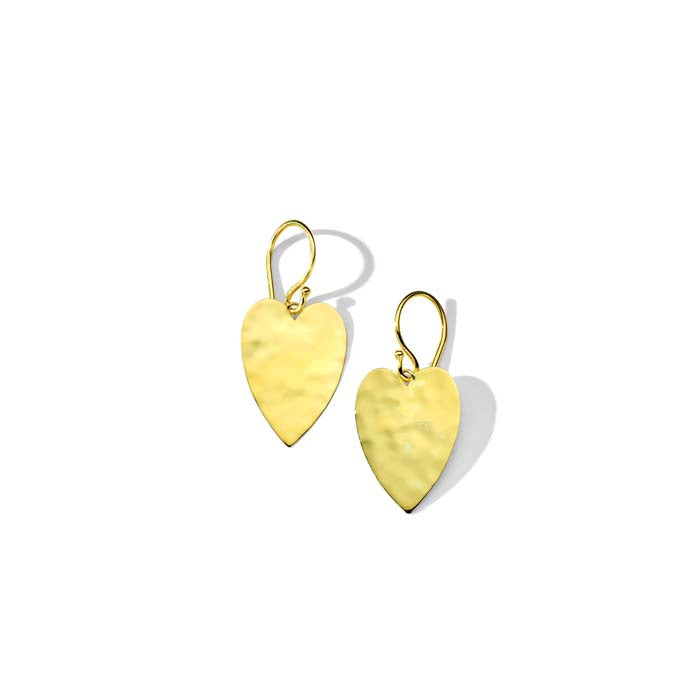 Ippolita Medium Heart Crinkle Drop Earrings in 18K Yellow Gold