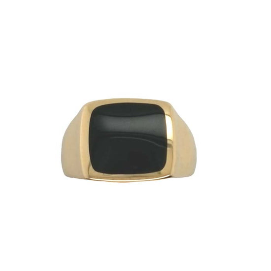 Mountz Collection "Kabana" Black Onyx Signet Ring in 14K Yellow Gold