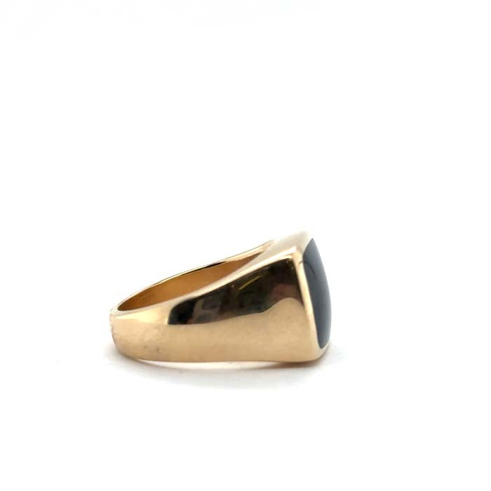 Mountz Collection "Kabana" Black Onyx Signet Ring in 14K Yellow Gold