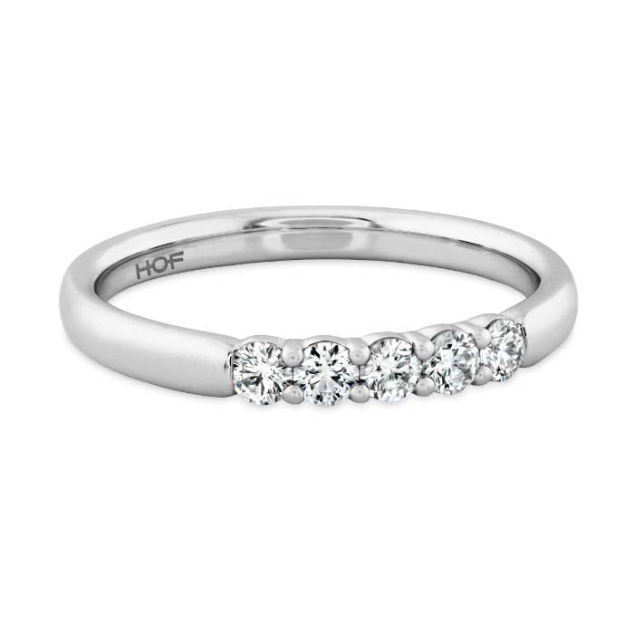 Hearts On Fire .46-.56CTW Signature 5 Stone Wedding Band in 18K White Gold