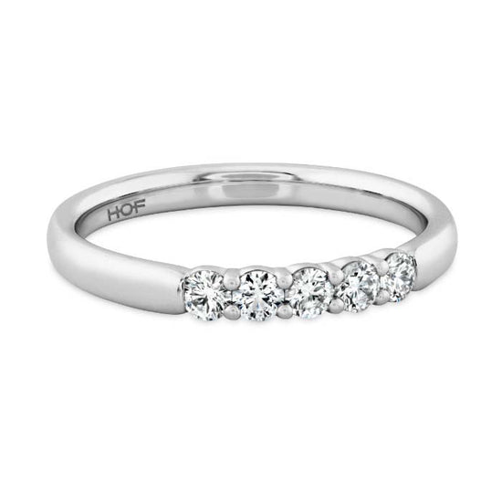 Hearts On Fire .46-.56CTW Signature 5 Stone Wedding Band in 18K White Gold