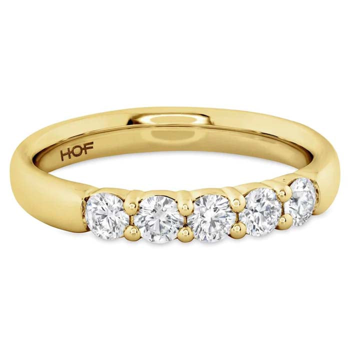 Hearts On Fire 1.00-1.10CTW Signature 5-Stone Wedding Band in 18K Yellow Gold