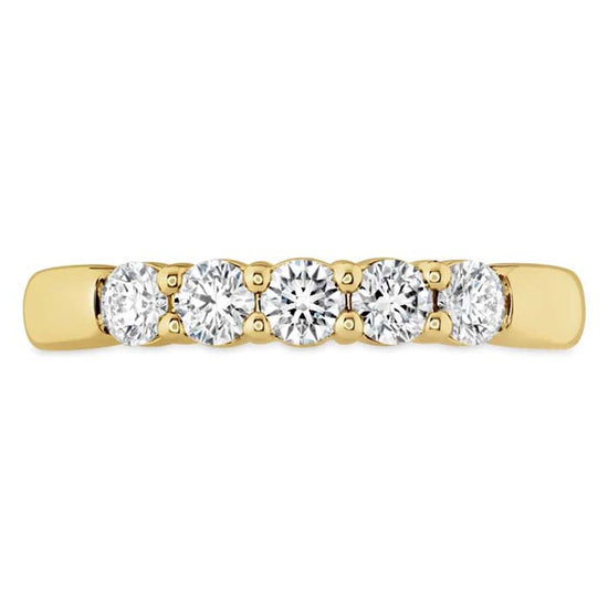 Hearts On Fire 1.00CTW Signature Five Stone Wedding Band in 18K Yellow Gold