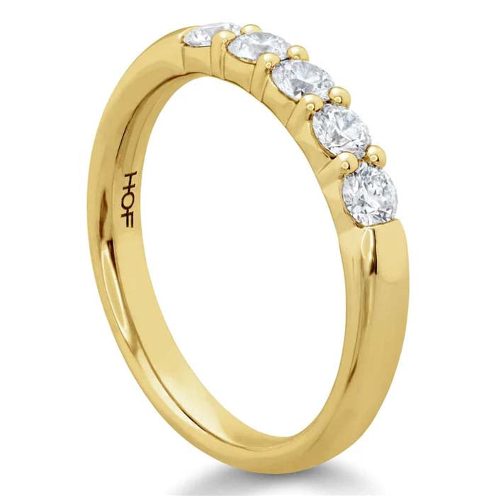 Hearts On Fire 1.00CTW Signature Five Stone Wedding Band in 18K Yellow Gold