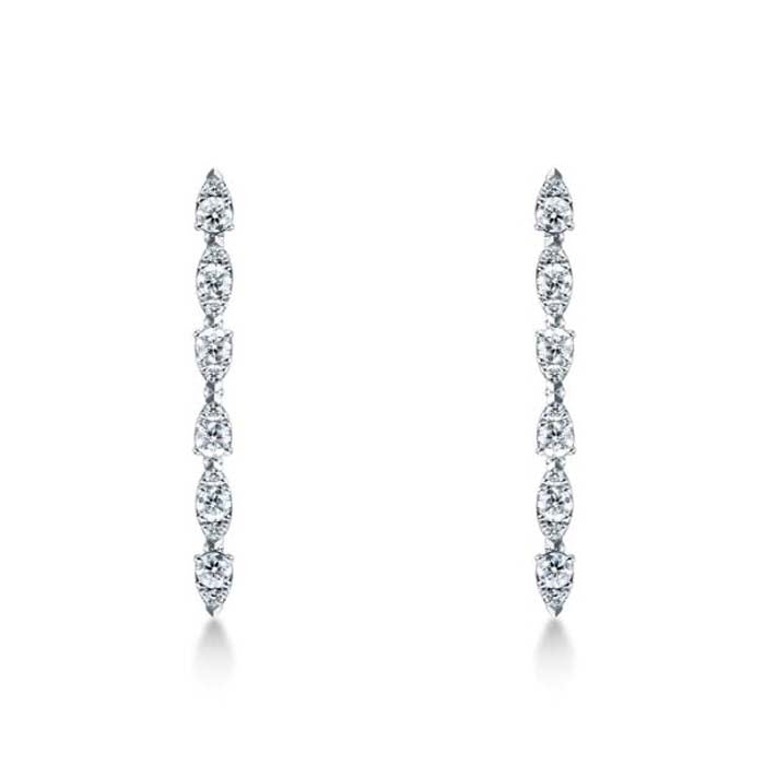 Hearts On Fire Aerial Dewdrop Stiletto Earrings in 18K White Gold