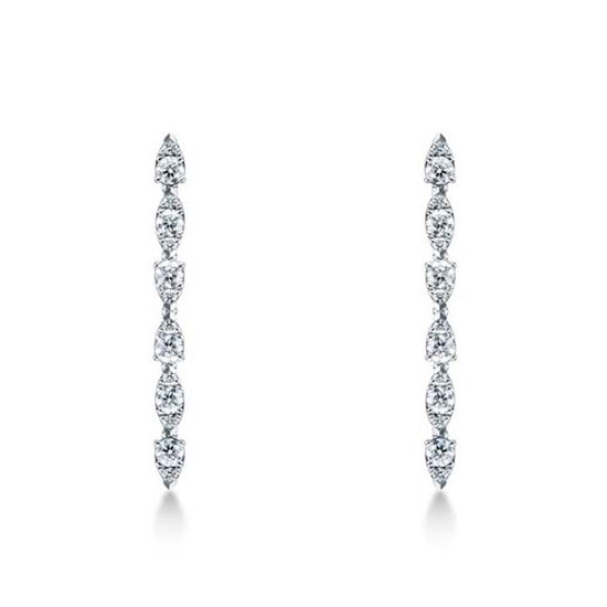 Hearts On Fire Aerial Dewdrop Stiletto Earrings in 18K White Gold