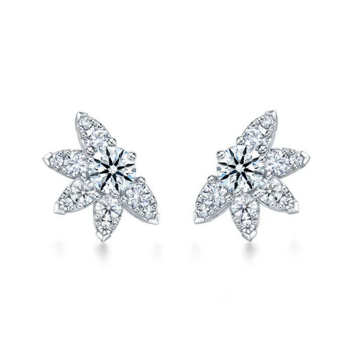 Hearts On Fire Aerial Sunburst Diamond Earrings in 18K White Gold