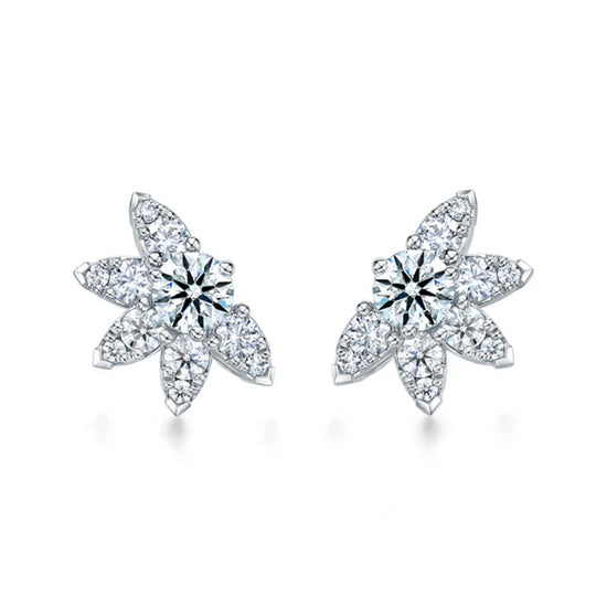 Hearts On Fire Aerial Sunburst Diamond Earrings in 18K White Gold