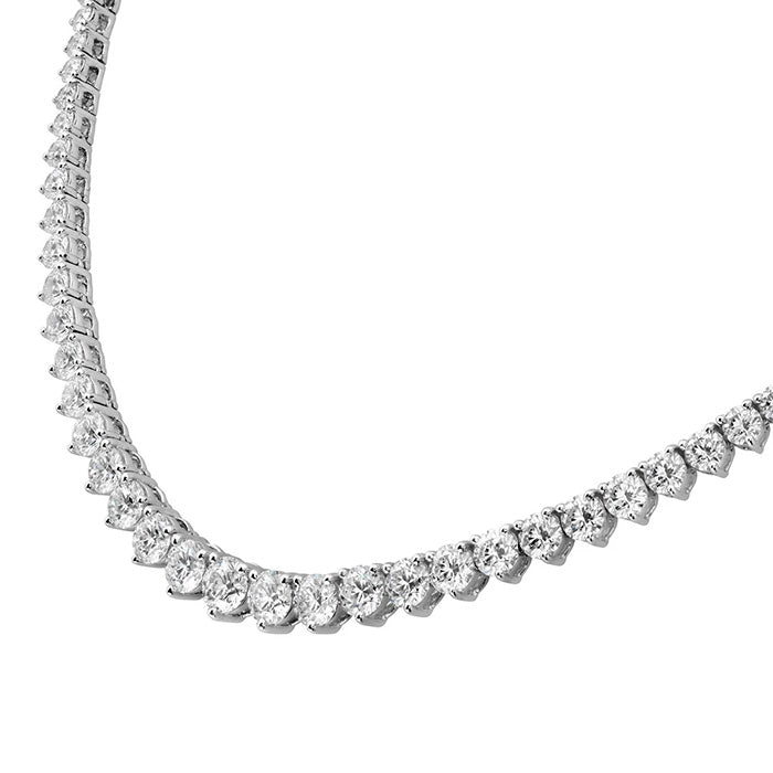 Hearts On Fire Signature Graduated Diamond Line Necklace in 18K White Gold