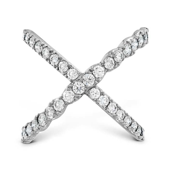 Hearts On Fire .95-1.05CTW Lorelei Diamond Criss Cross Ring in 18K White Gold