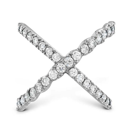 Hearts On Fire .95-1.05CTW Lorelei Diamond Criss Cross Ring in 18K White Gold