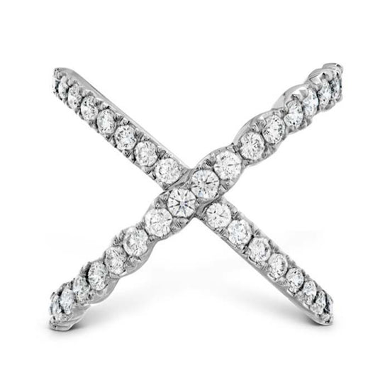 Hearts On Fire Lorelei Diamond Criss-Cross Ring in 18K White Gold