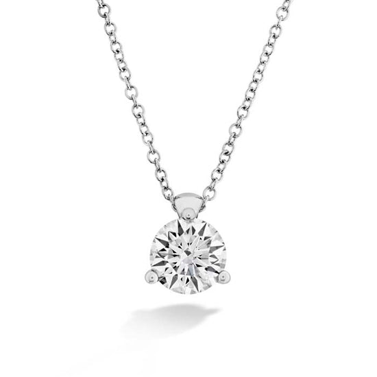 Hearts On Fire .23CTW-.27CTW Classic 3-Prong Solitaire Pendant in 18K White Gold