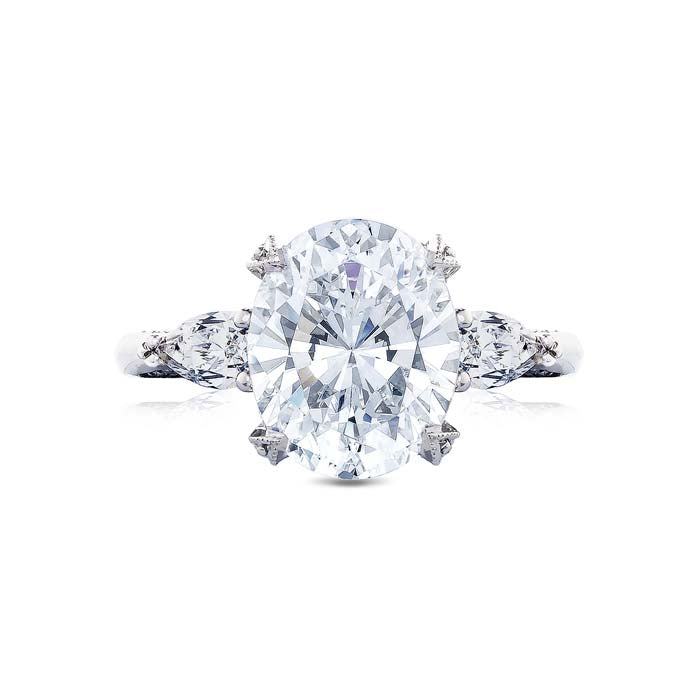 Tacori .84CTW Pear 3-Stone "Royal T" Semi Mounting in Platinum