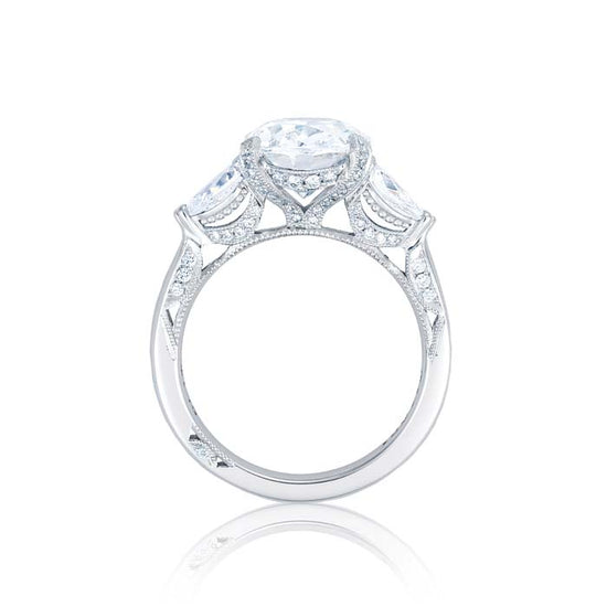 Tacori .84CTW Pear 3-Stone "Royal T" Semi Mounting in Platinum