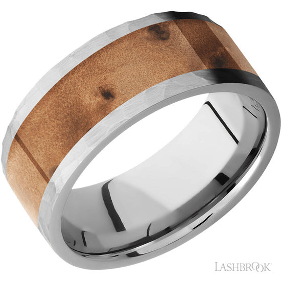 Lashbrook 8mm Titanium Wedding Band with Thuya Burl Wood Inlay