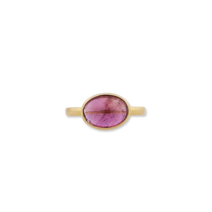 Lika Behar Pink Tourmaline “Jelly Bon Bon” (One of a Kind) Oval Ring in 22K Yellow Gold