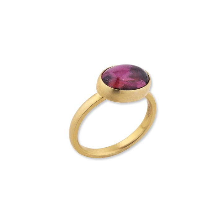 Lika Behar Pink Tourmaline “Jelly Bon Bon” (One of a Kind) Oval Ring in 22K Yellow Gold