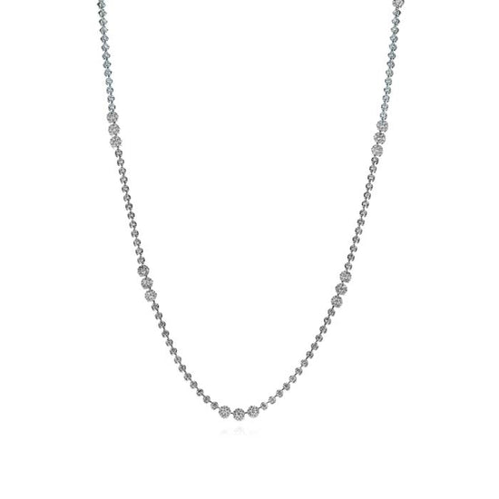 Simon G. 34" Diamond Cluster Multi Station Necklace in 18K White Gold