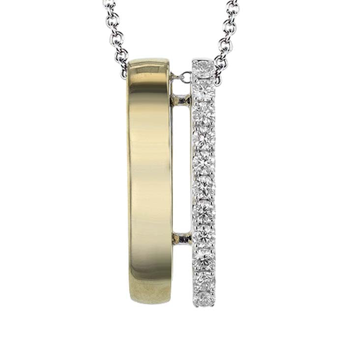 Simon G. Diamond Pendant in 18K Yellow and White Gold