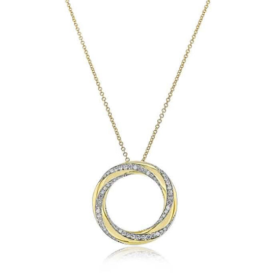 Simon G. Three Row Entwined Circle Pendant in 18K Gold