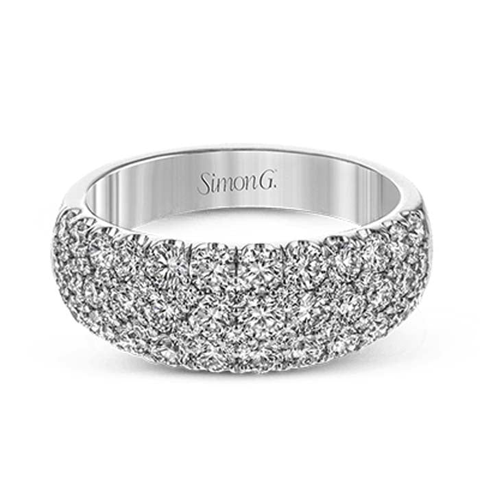 Simon G. Diamond Pavé Wedding Band 18K White Gold