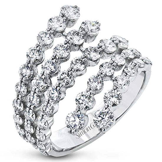 Simon G. Multi-Row Bypass Diamond Rind in 18K White Gold