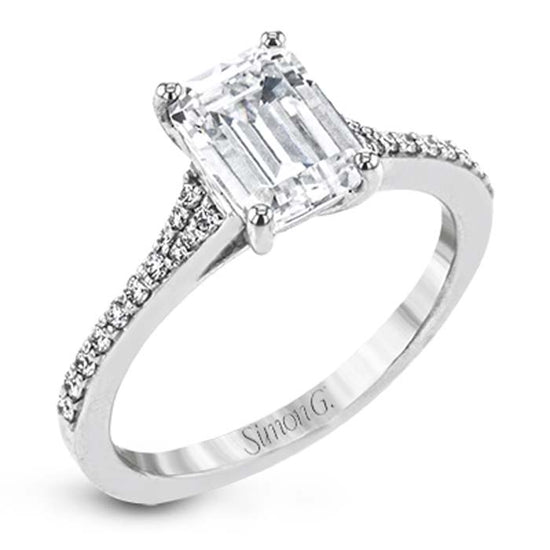 Simon G. Split Shoulder Engagement Ring Semi Mounting in 18K White Gold