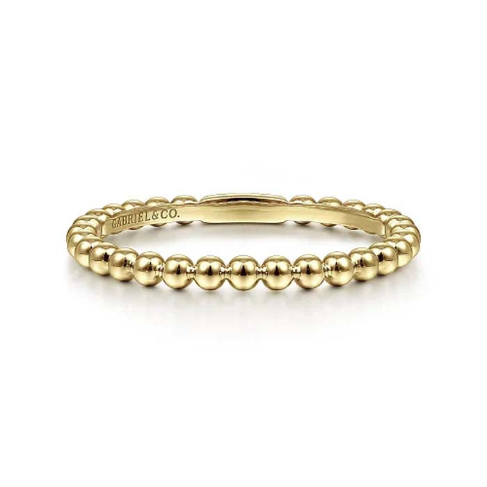 Gabriel & Co. Bujukan Beaded Stackable Ring in 14K Yellow Gold