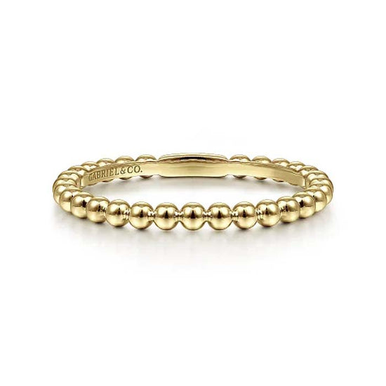 Gabriel & Co. Bujukan Beaded Stackable Ring in 14K Yellow Gold