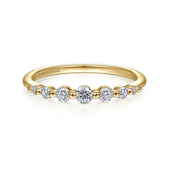 Gabriel & Co. Graduating Single Prong Diamond Stack Band Ring in 14K Yellow Gold