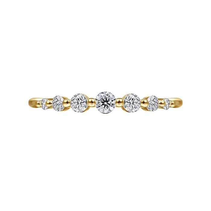 Gabriel & Co. Graduating Single Prong Diamond Stack Band Ring in 14K Yellow Gold