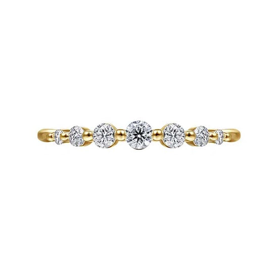 Gabriel & Co. Graduating Single Prong Diamond Stack Band Ring in 14K Yellow Gold