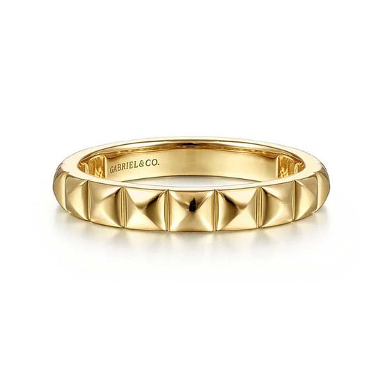 Gabriel & Co. Pyramid Band Ring in 14K Yellow Gold