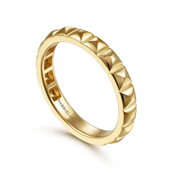 Gabriel & Co. Pyramid Band Ring in 14K Yellow Gold