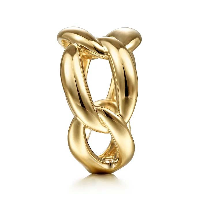 Gabriel & Co. Contemporary Link Chain Wide Band Ring in 14K Yellow Gold