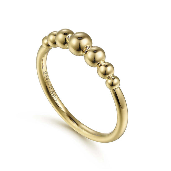 Gabriel & Co. Bujukan Graduating Stackable Bead Ring in 14K Yellow Gold