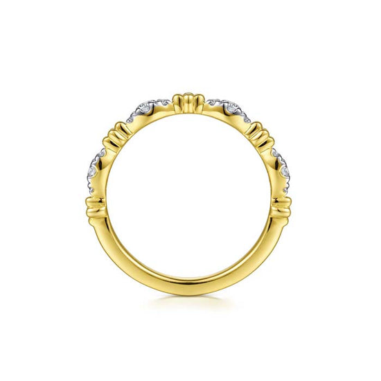 Gabriel & Co. Bujukan Diamond Marquise Shape Stackable Ring in 14K Yellow Gold