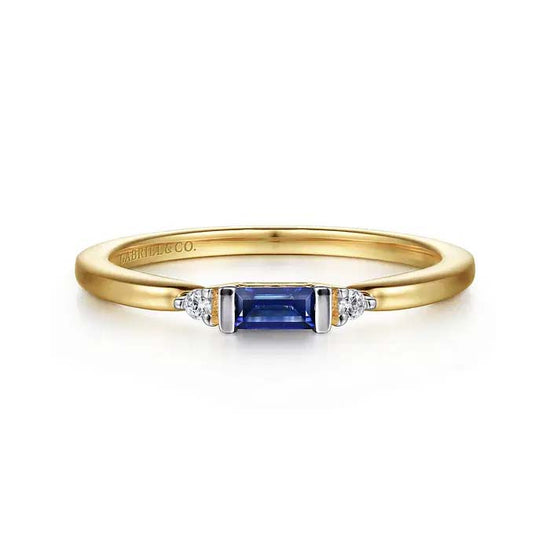 Gabriel & Co. Diamond and Sapphire Stackable Ring in 14K Yellow Gold