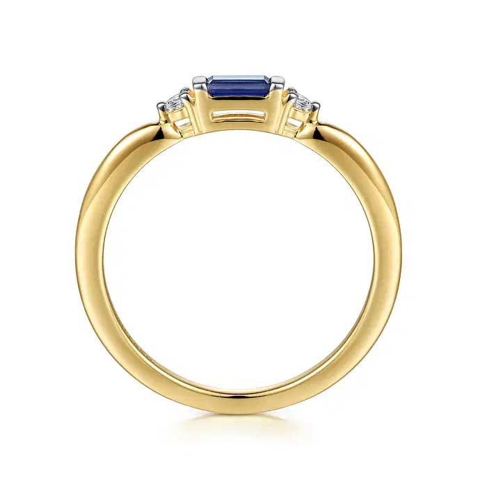 Gabriel & Co. Diamond and Sapphire Stackable Ring in 14K Yellow Gold