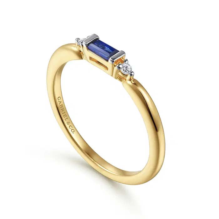 Gabriel & Co. Diamond and Sapphire Stackable Ring in 14K Yellow Gold