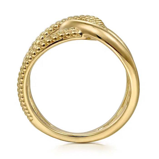 Gabriel & Co. "Bujukan" Twisted Intertwining ring in 14K Yellow Gold